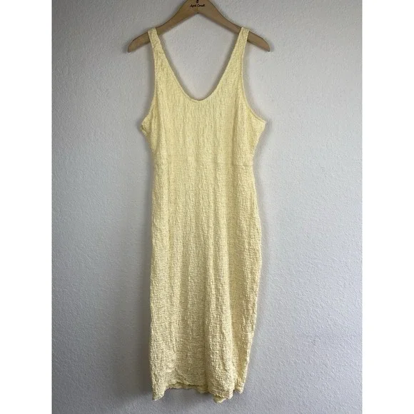 Showpo US 14 Novida Midi Dress Butter Yellow Textured Bodycon Cocktail Stretch - Picture 7 of 10
